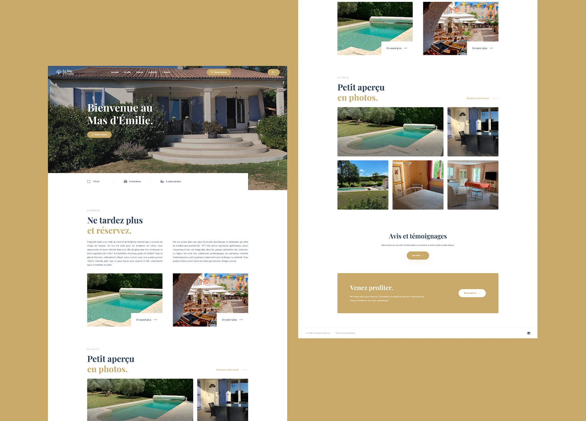 Photo du site web Le Mas d'Emilie