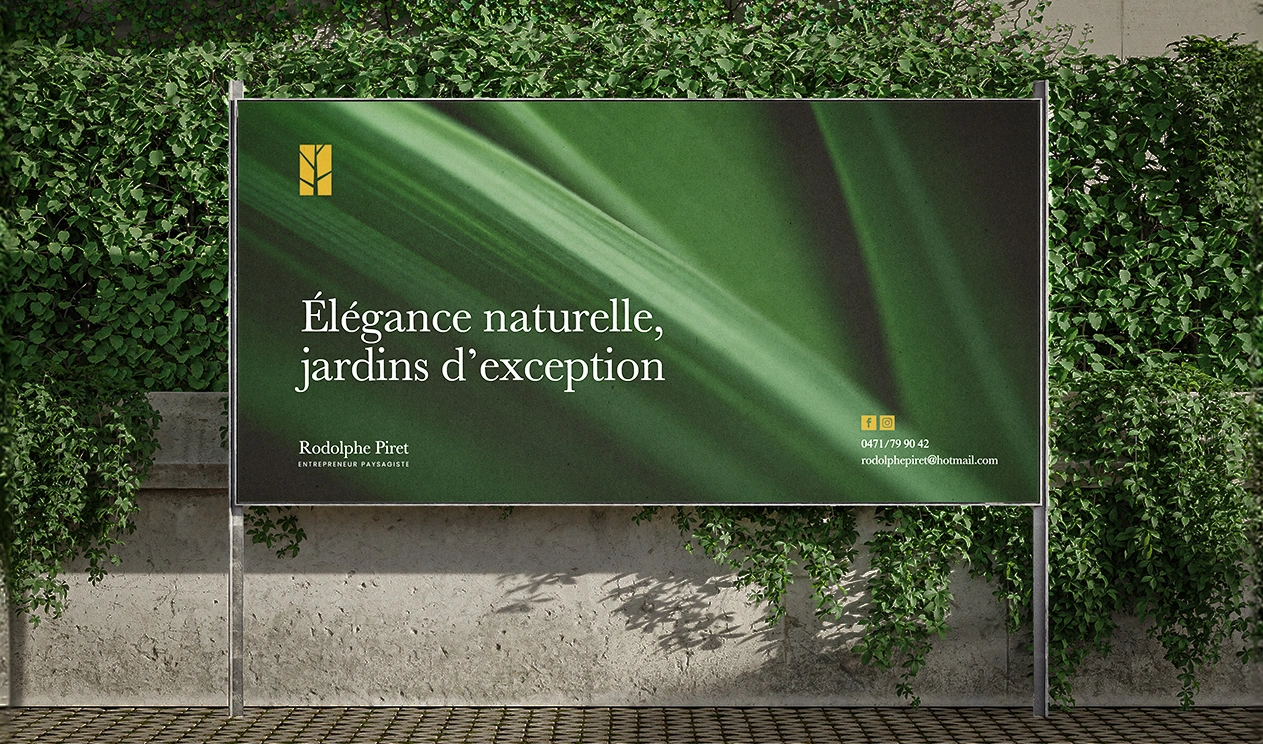 Mockup d'un panneau publicitaire dans la rue de Rodolphe Piret